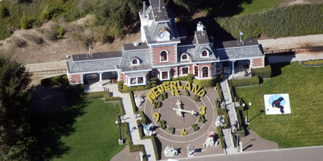 Aerial view of Jackson's Neverland Ranch. Photo / Getty