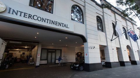 The InterContinental Hotel, where a bug was found in the All Blacks team meeting room. Photo / Brett Phibbs