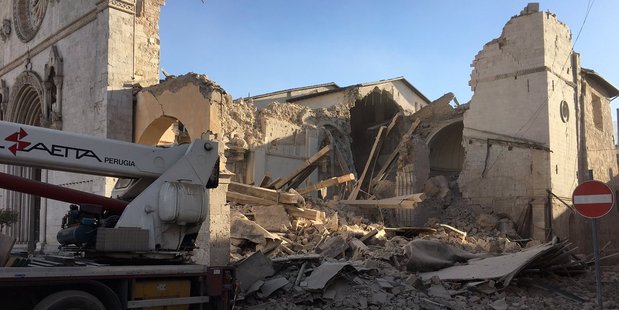 Buildings damaged in Norcia included the historic Basilica of St. Benedict