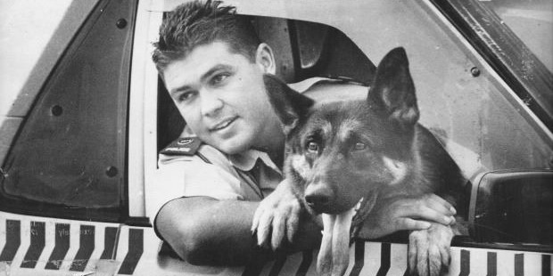 Mark Mitchell in his days as a police Dog handler. Photo / Supplied