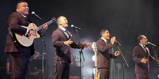 The quartet performing at the Rotorua Lakeside Concert in 2015.