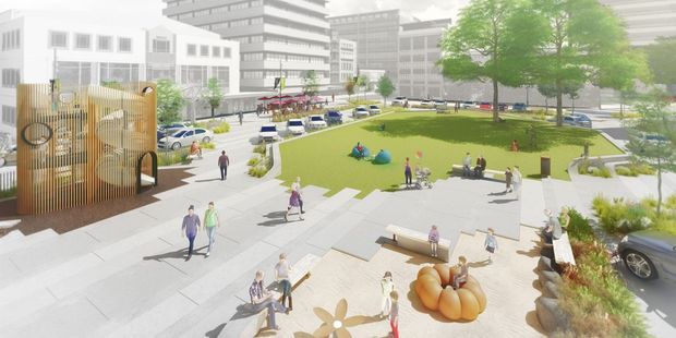 An artist's impression of the Hamilton Garden Place concept from Matt Stark and Steve McLennan.