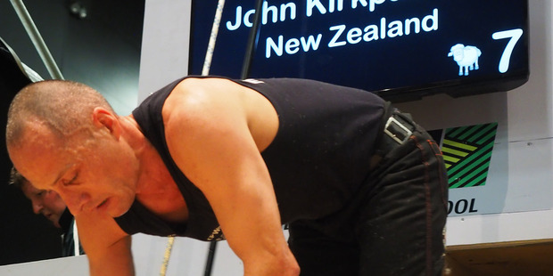 John Kirkpatrick winning the World Shearing Championship in Invercargill earlier this year. Photo / Doug Laing