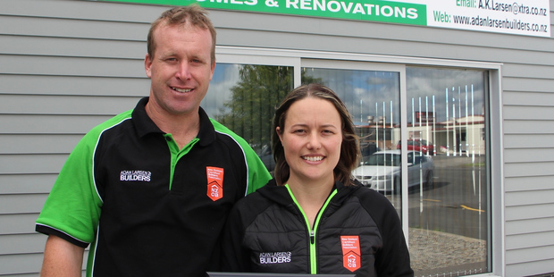 Adan Larsen Builders owners Adan and Kelly Larsen received a highly commended trades excellence award during the 2017 TSB Taranaki Chamber of Commerce Business Excellence Awards.A Stratford couple have been rewarded for their hard work and good business sense.