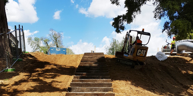 New steps will link the Pop 'n' Good Bike Park and Pioneer Walkway.