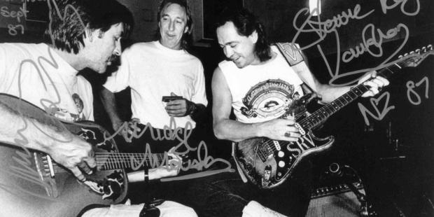 Midge Marsden and Stevie Ray Vaughan. Photo / Supplied
