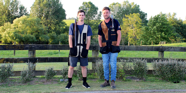 Bradley Parrott (left) and Michael Vincent to represent New Zealand against the world's best clay target shooters.