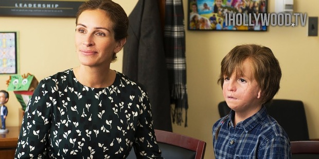 Julia Roberts and Jacob Tremblay in a scene from Wonder.