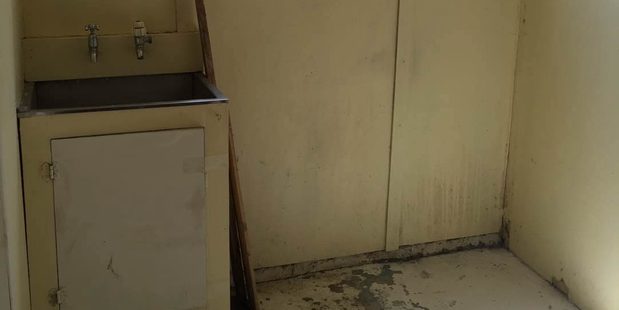 Fancy washing your clothes here? The laundry in the $420 a week rental home. Photo / Trade Me