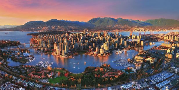 Vancouver at sunset.