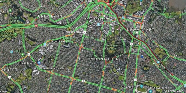 Traffic is congesting around the Newmarket area. Photo / via Google Maps