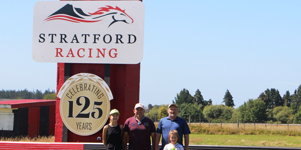 (from left) Izabelle and Vaughan Keegan with John Gray and Bailee Egan-Gray say a day out at the Stratford races is fun for all the family.
