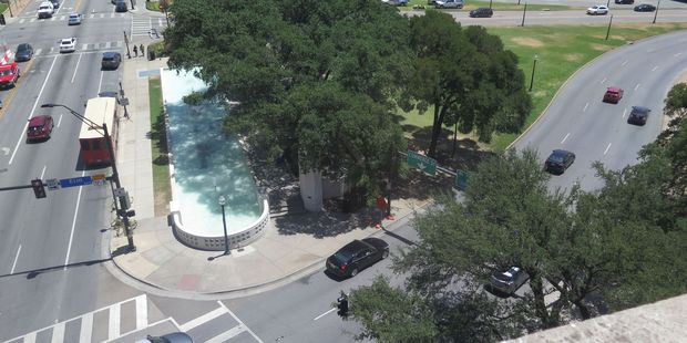 Oswald's view from the book depository building window.