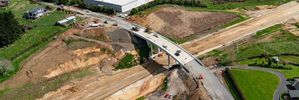 Kay Road in Rototuna reopens to the public on Friday after the completion of a bridge next to the Rototuna Reservoir, to take the road over the Waikato Expressway. Photo / Facebook