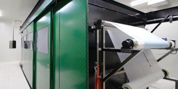 The Iguana creates rolls of anti-aging activLayr. The unique process is a commercial secret and detailed photos of the machine operating are not permitted.
Photo / Supplied
