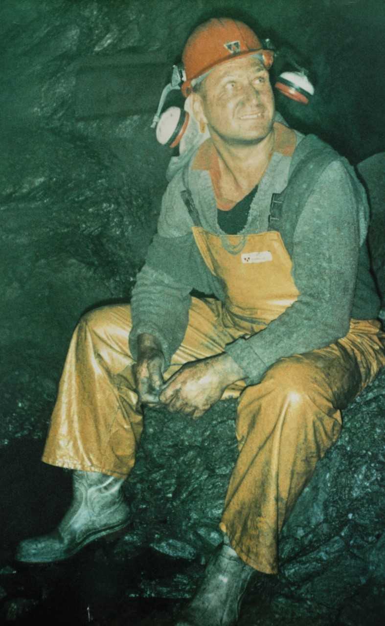 Jim Adams pictured while working on the Clyde Dam project in the 1980s. Photo / Supplied