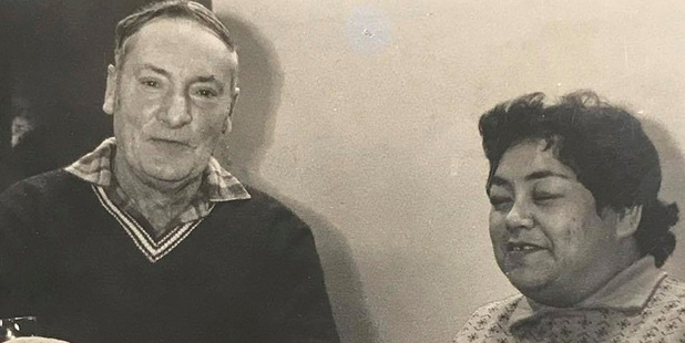 Mata Mihinui with Harold Collie, (left), a compositor at The Daily Post. 1970s. Photo / Supplied