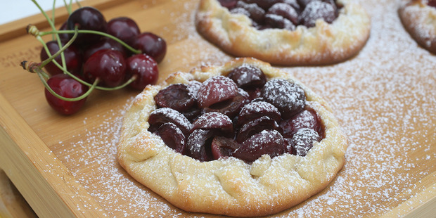 Easy fresh cherry tarts. Photo / Doug Sherring