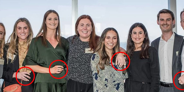 The hands of some of the attendees give away the retouching of the image. Photo / via Instagram