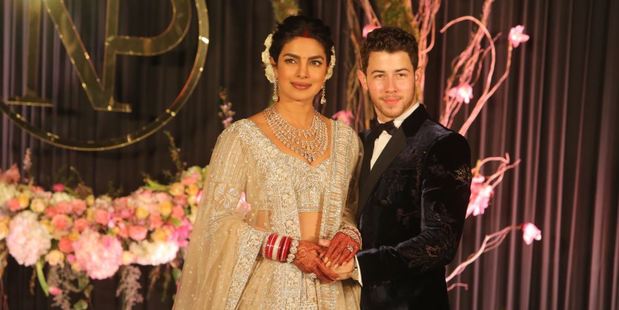 Priyanka Chopra and Nick Jonas during their wedding reception. Photo / Getty Images