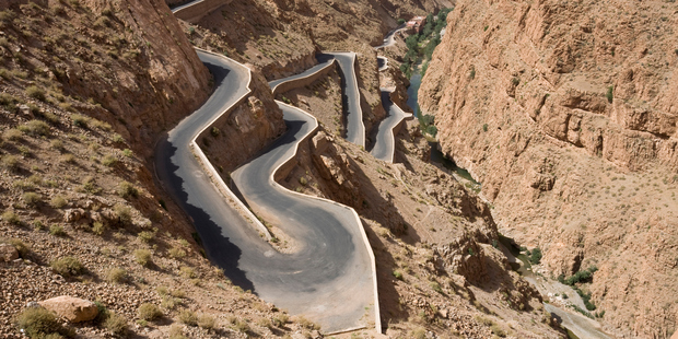Hairpins: Dades Gorges on the road leading into the Atlas Mountains. Photo / Getty Images