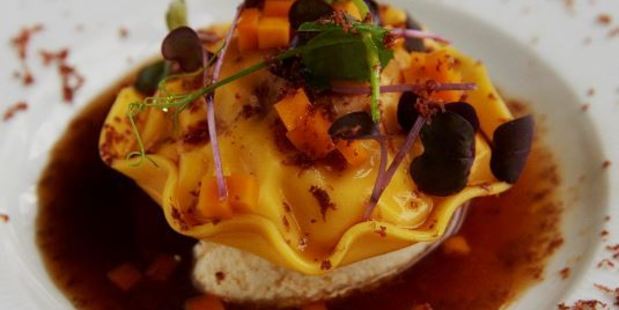 The Langoustine ravioli. Photo / Rebecca Zephyr Thomas