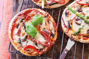 School holiday fun: mini pita pizzas