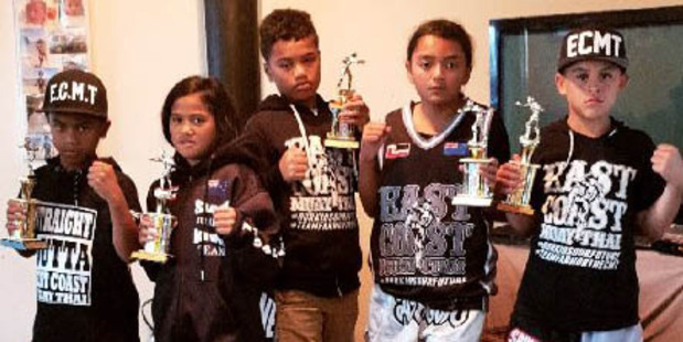 Local youth who represented East Coast Muay Thai at a martial arts tournament in the Cook Islands last month
