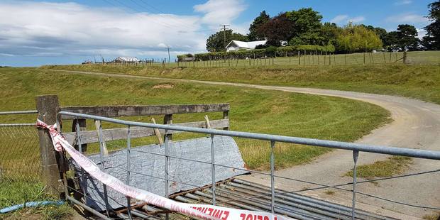 The police cordon at a property in Mountain Rd, Normanby, where a man was shot dead. Photo/Ilona Hanne