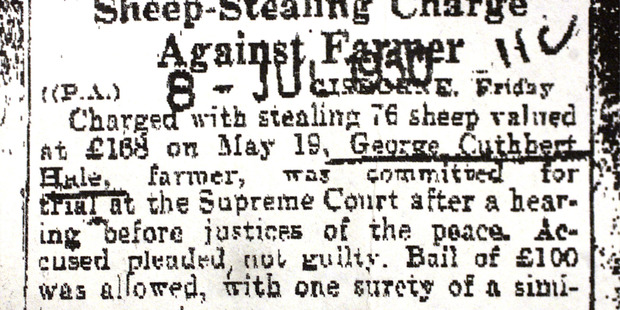 The judicial response to rustling seems to have softened a little, judging by this NZ Herald story published in 1950.