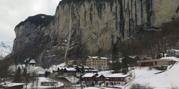 Lauterbrunnen sits in a steep valley studded with 72 waterfalls, the highest of which plunges 300m just behind the village.