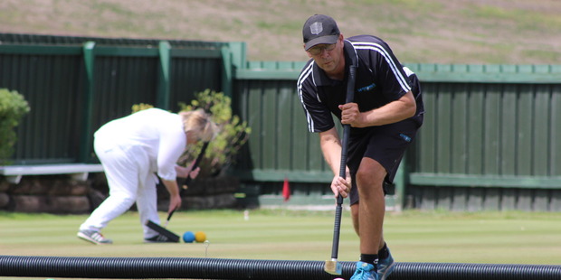 Paraparaumu Croquet Club member Brian Bullen at the Waikanae Croquet Club during the Association Croquet World Championship.
