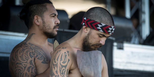 Ngāti Whātua Orākei representatives at the Volvo Ocean Race village opening. Photo / Michael Craig