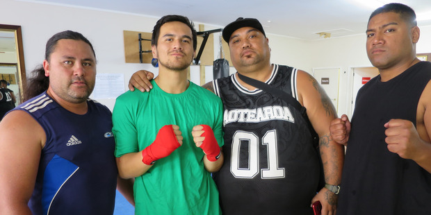 Irie Thomas (in green) had Rob Herewini, Emmz Trego and Talaiva Kolone in the corner for his ring debut at a corporate fight night event in Auckland last weekend.
