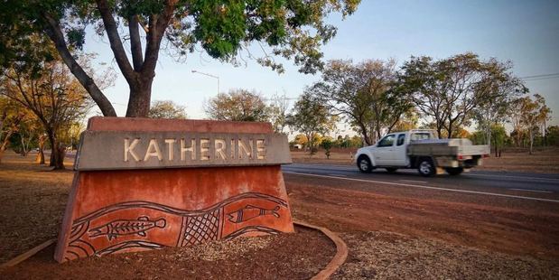 The Katherine town sign.