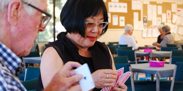 All concentration at the Taupo Bridge Club. Photos / Laurilee McMichael