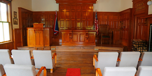 The Waterfall Mountain Courthouse also serves as a movie theatre or conference room.
Photo/Bevan Conley