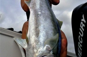 Lee Claxton and her kingfish.