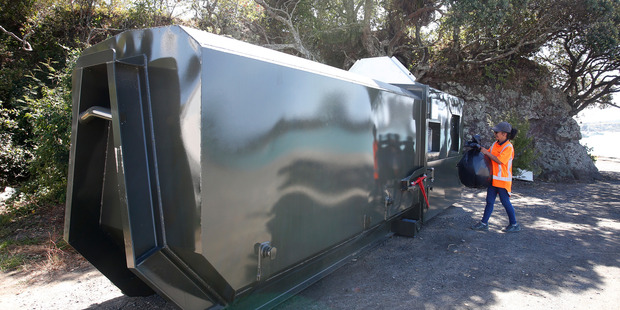 The rubbish compactor which has been installed near the Parua Bay Transfer Station. Photo/Michael Cunningham