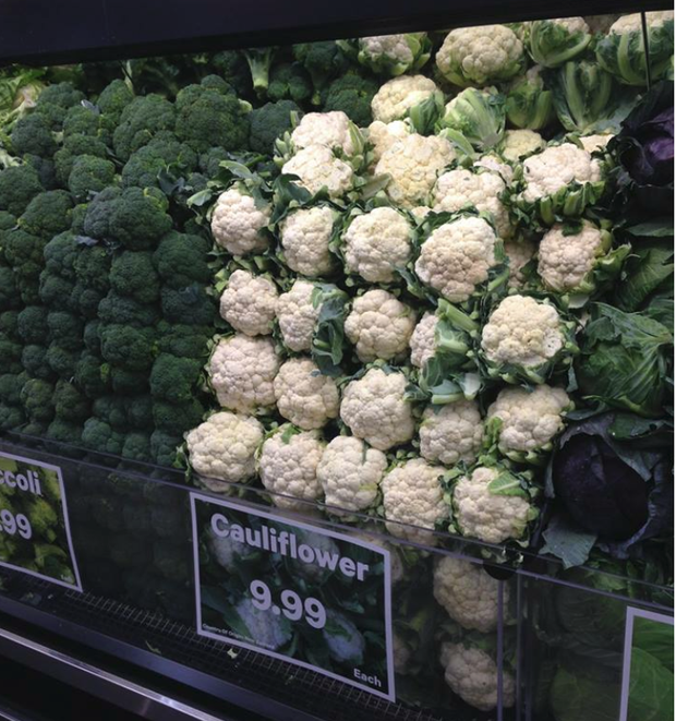 Cauliflower was $9.99 at New World in Wellington yesterday. Photo / Supplied